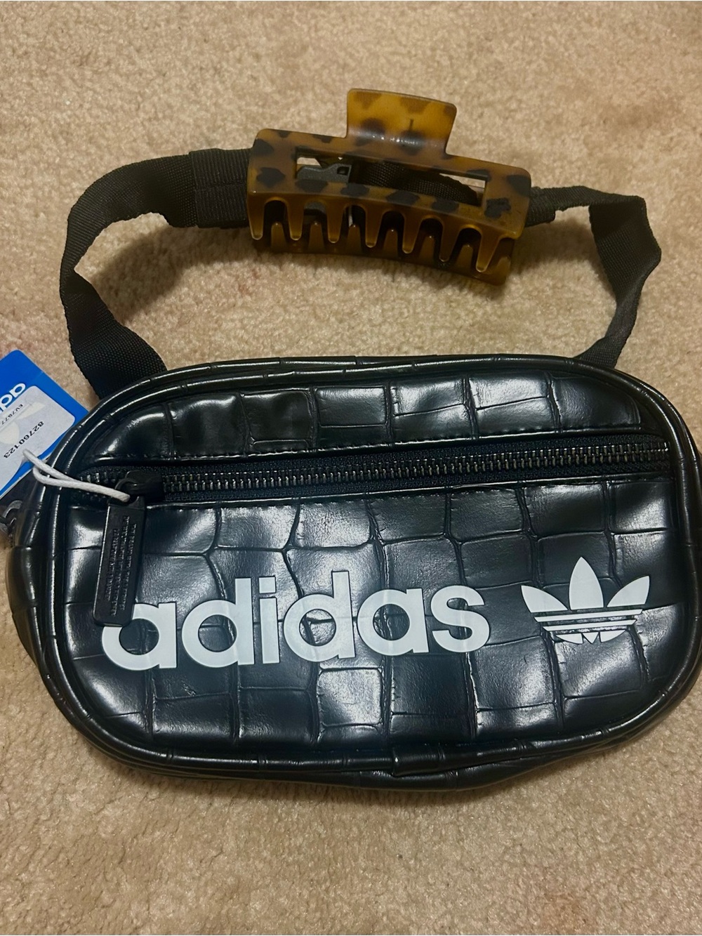 Adidas Vintage Black Snakeskin Bag